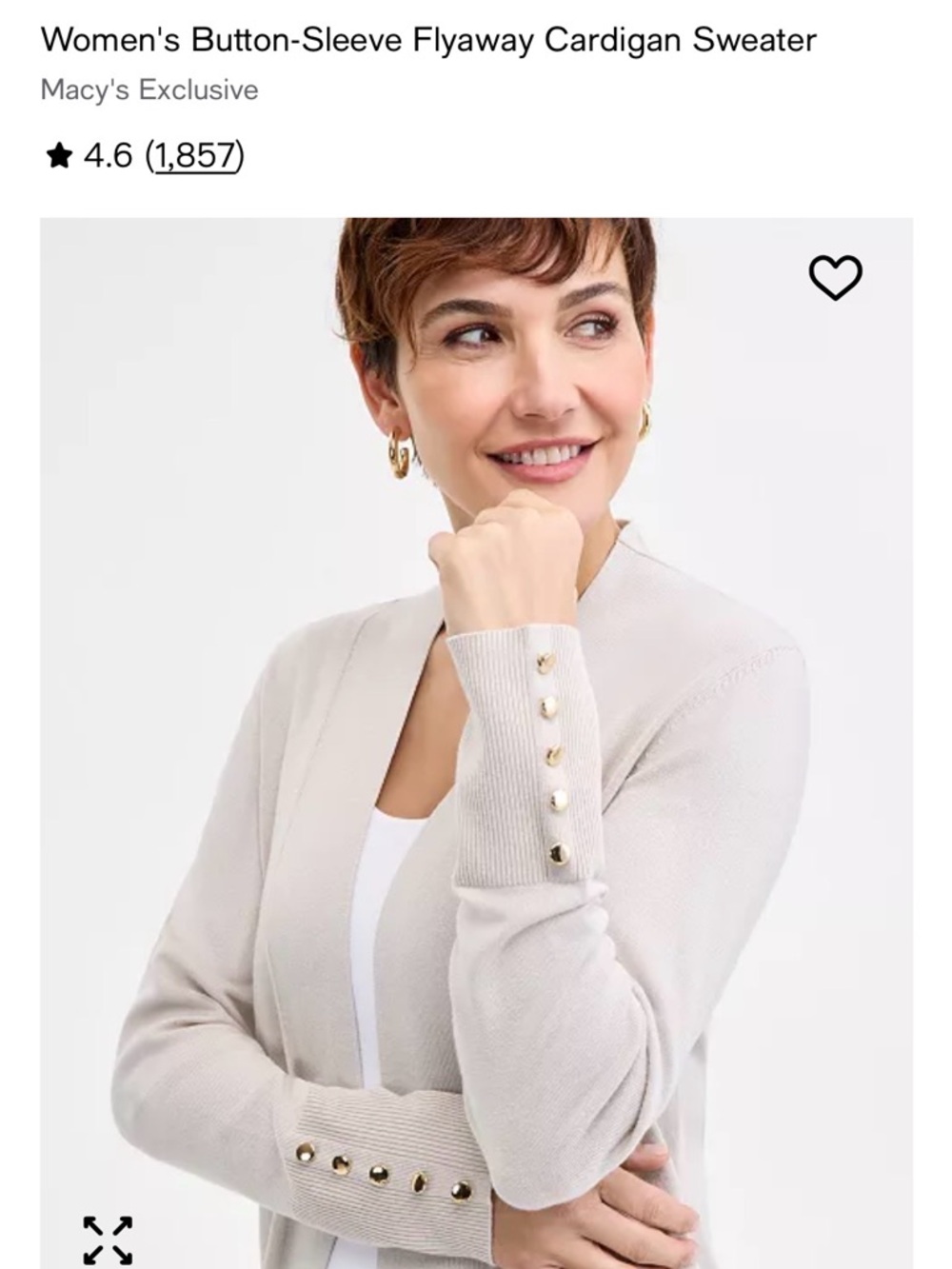 Collection B Open-Front Cardigan in Light Taupe